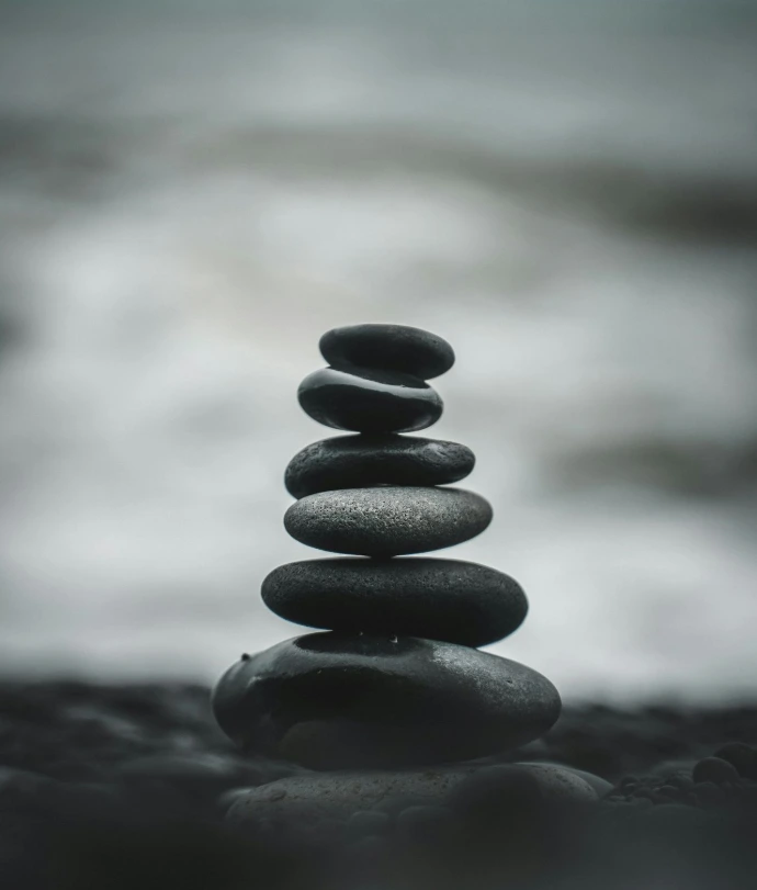 selective focus photography of pile of decorative stones